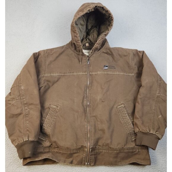 Destinations Workwear Other - Vtg Workwear Canvas Hooded Jacket Mens Extra Large Duck Quilted Heavy Contractor